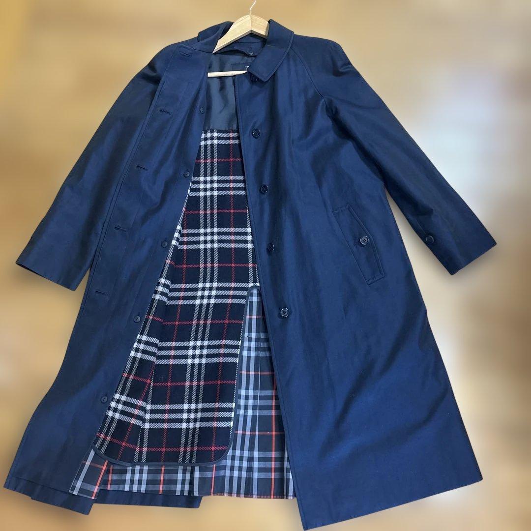 バーバリーBURBERRY ステンカラーコート トレンチコート ネイビー