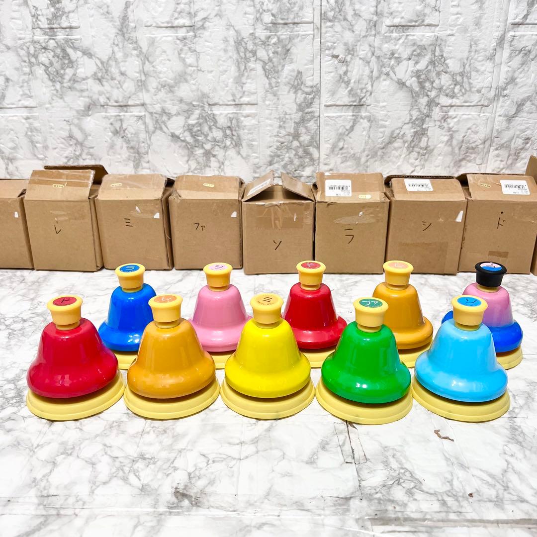 【良品】SUZUKI ベルハーモニー デスクタイプ単音 ハンドベル 10音セット