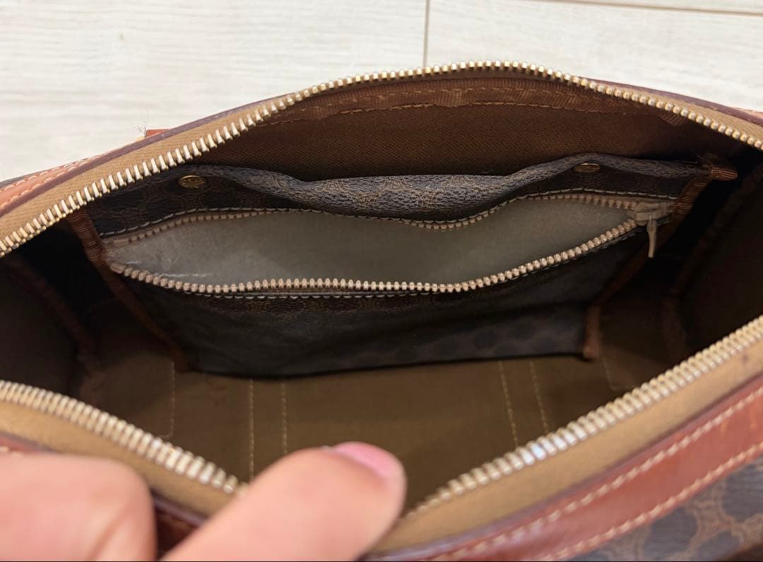 セリーヌ ミニボストン ハンドバッグ マカダム トリオンフ PVC ヴィンテージ