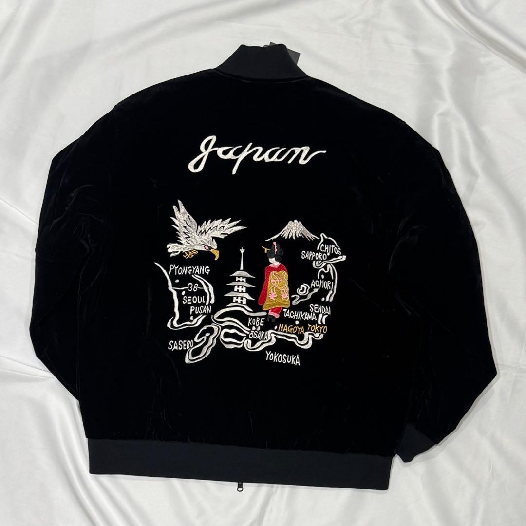 新品 TAION リバーシブル スカジャン ダウンジャケット 黒 L 虎