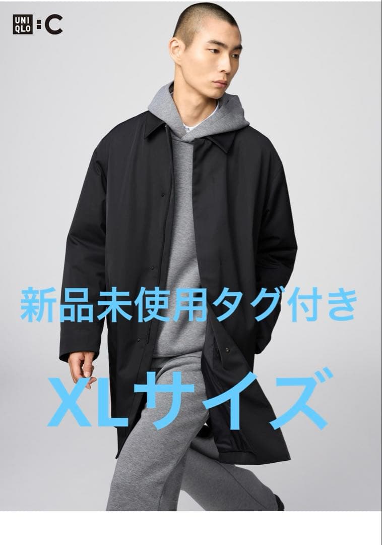 【完売品・新品】UNIQLO C パフテックハーフコート（ブラック・XL