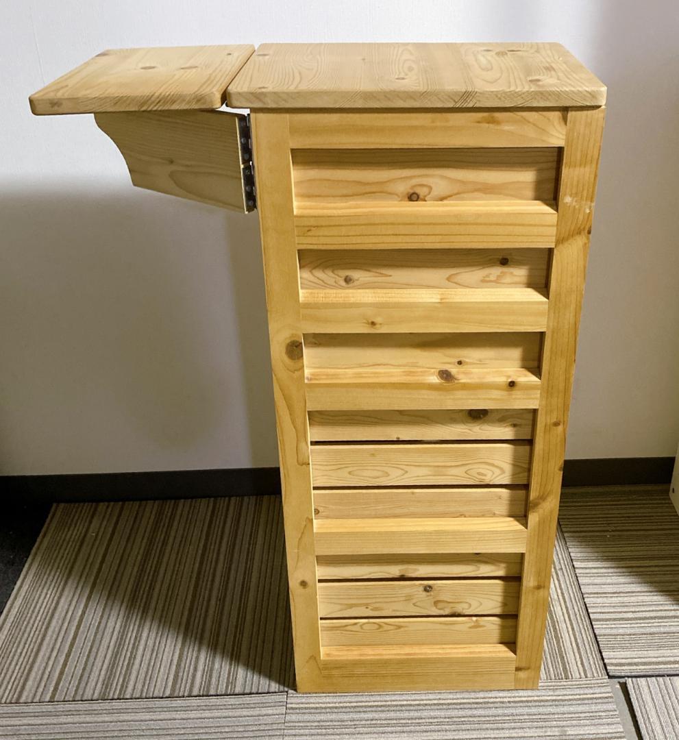 YAMAZEÑ バタフライキッチンストッカー キャスター付き ナチュラル