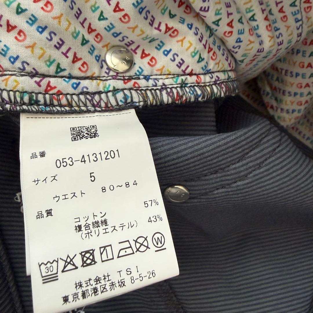 現行モデル　パーリーゲイツ　パンツ　L〜XL相当 グレー　ハンカチ付　コットン