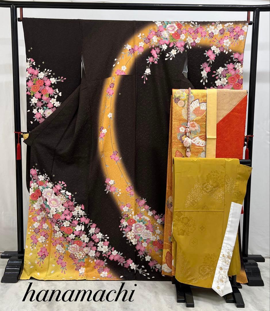 振り袖　フルセット　別誂長襦袢　成人式　金彩加工　結婚式　振袖　銀通し　687