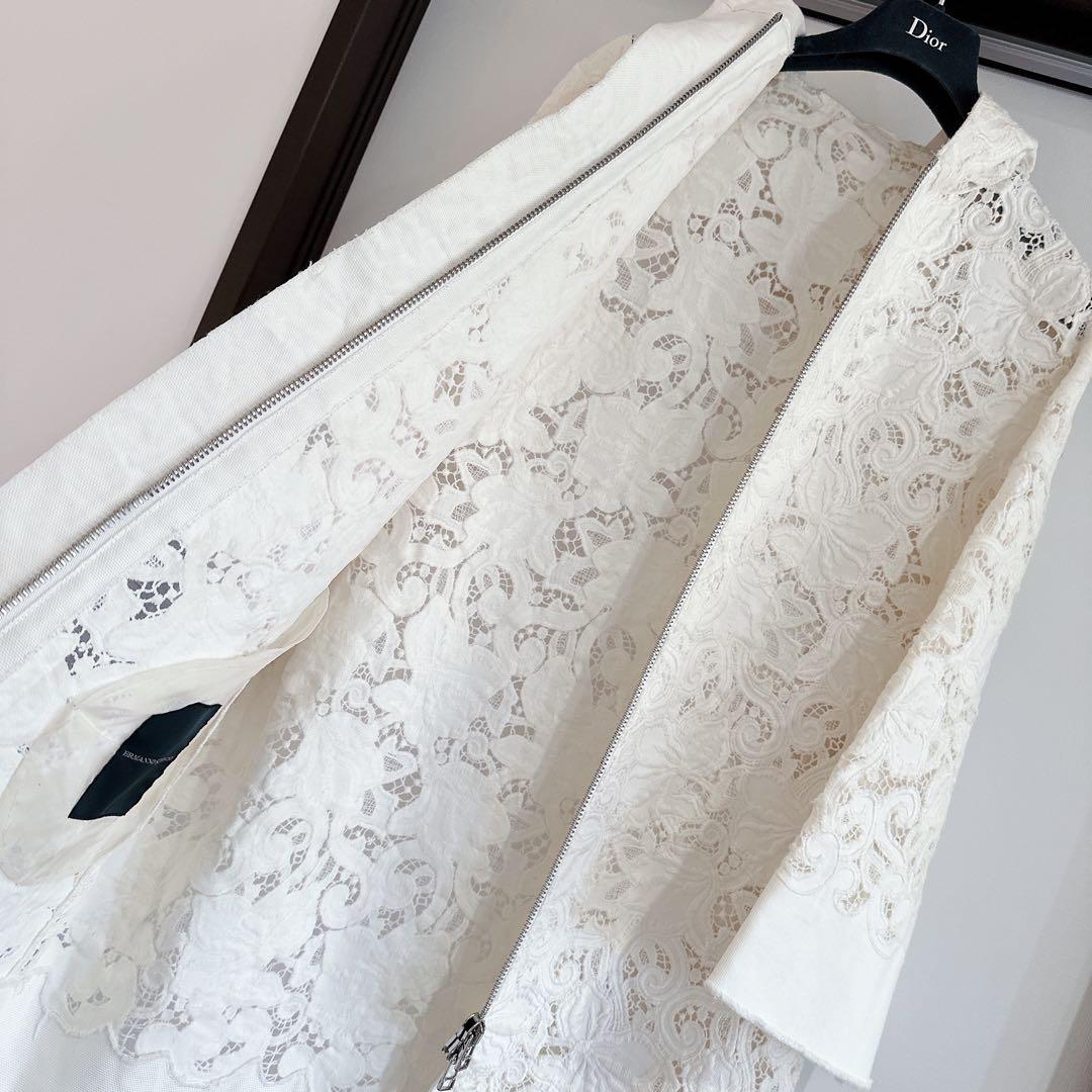 ermanno scervino レース　キャンバス　スプリングコート