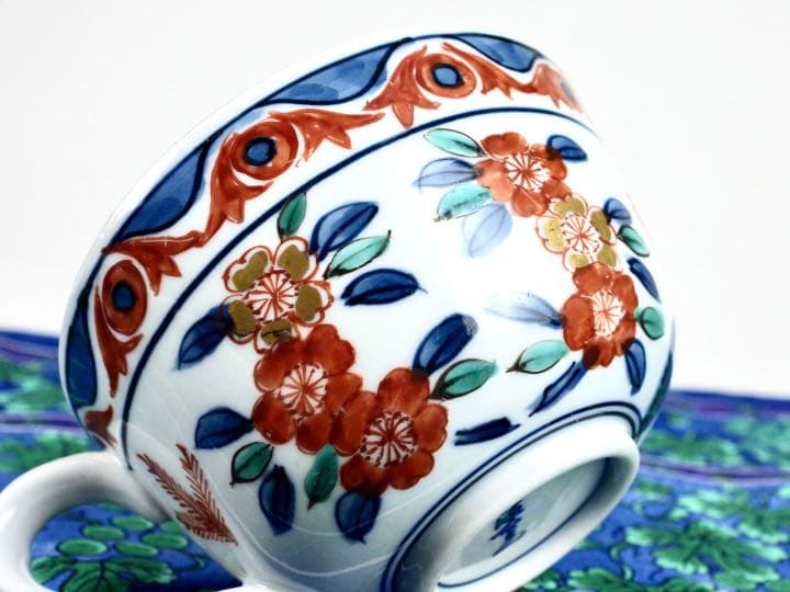 源右衛門 古伊万里 桜図 碗皿 カップ＆ソーサー かっ5客