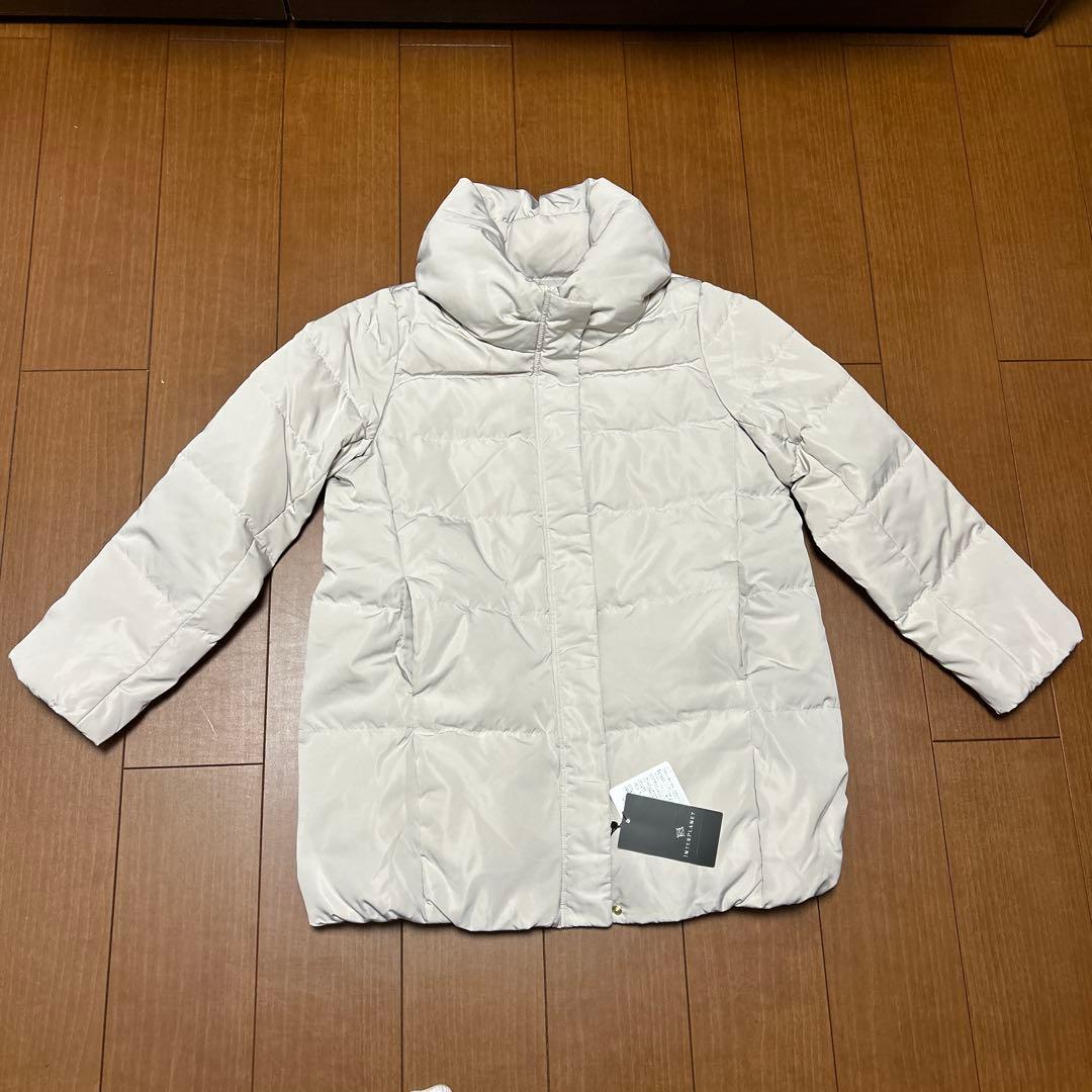 INTERPLANET ピーチスキンミドルダウン Mサイズ グレージュ