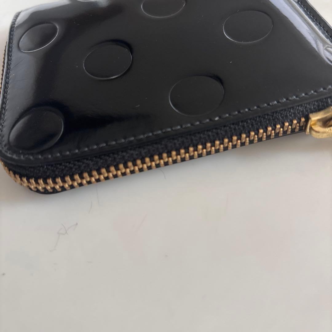 大人気✨コムデギャルソン 財布 L字ファスナー 本革 ポルカドット ブラック