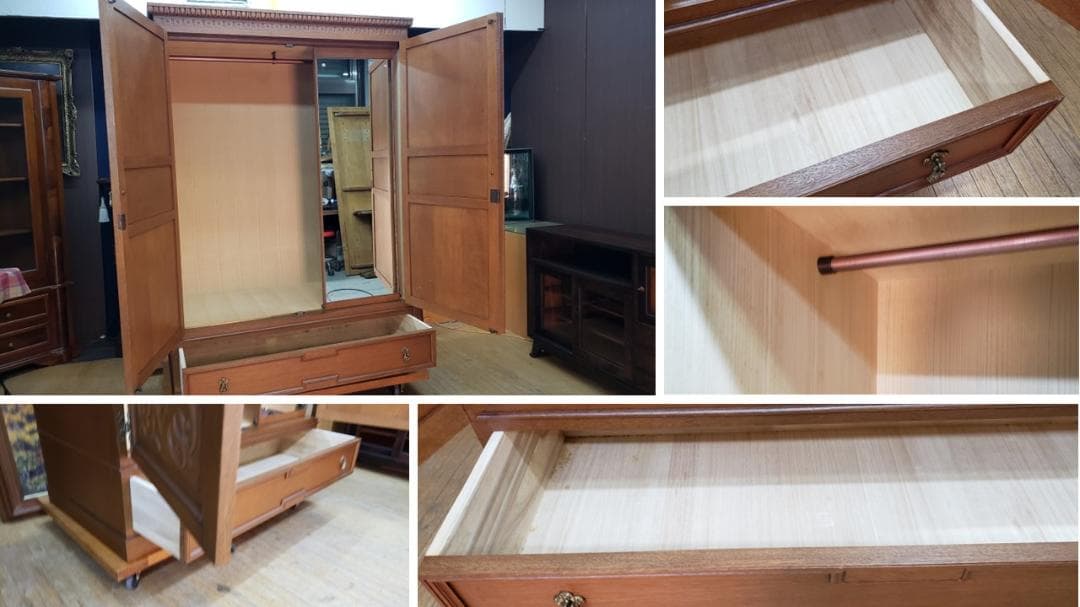 K25　美品　イギリス製　鍵付き　ワードロープ