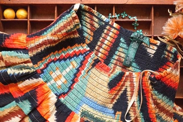 レア USA規格 アメリカ購入 ラルフローレン 手染め スカート ネイティブ柄