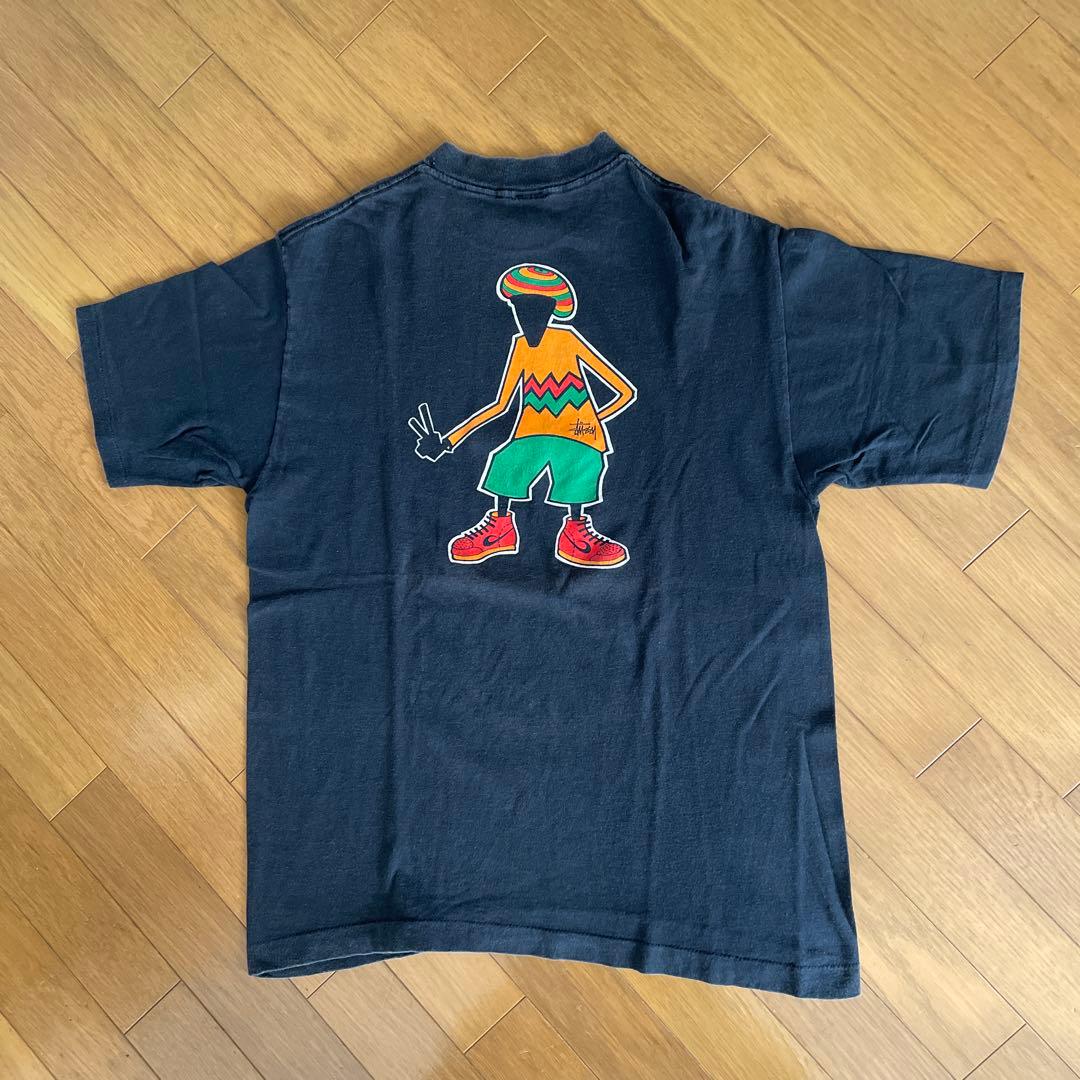Old Stussy 80年台後期黒タグ ラスタシャドウマン黒色 Lサイズ