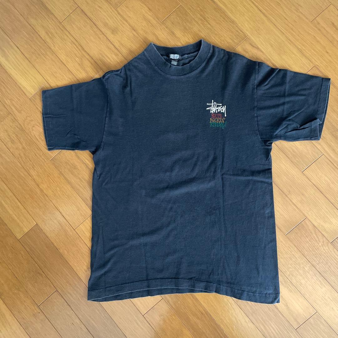 Old Stussy 80年台後期黒タグ ラスタシャドウマン黒色 Lサイズ