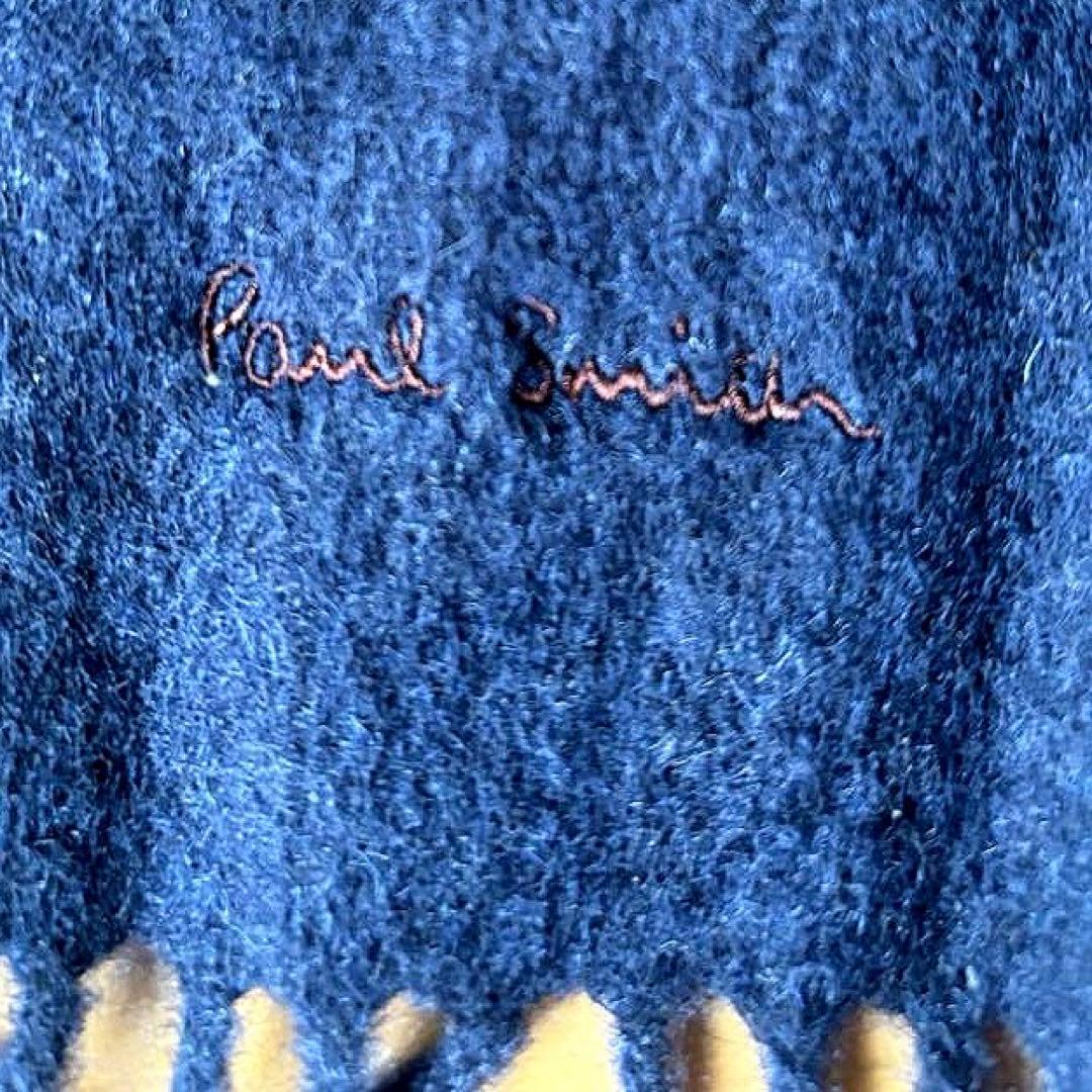 Paul Smith カシミヤ マフラー ネイビー ブラック