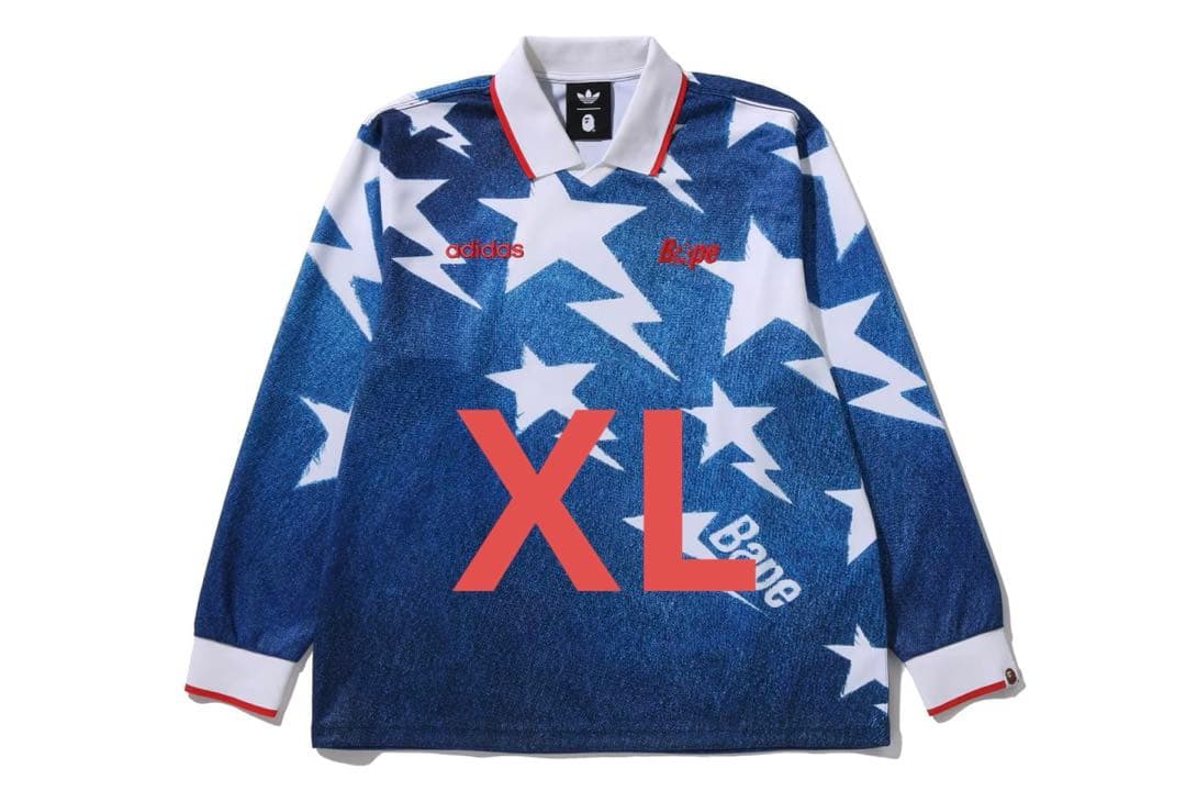 A BATHING APE × adidas Flame Jersey Blue