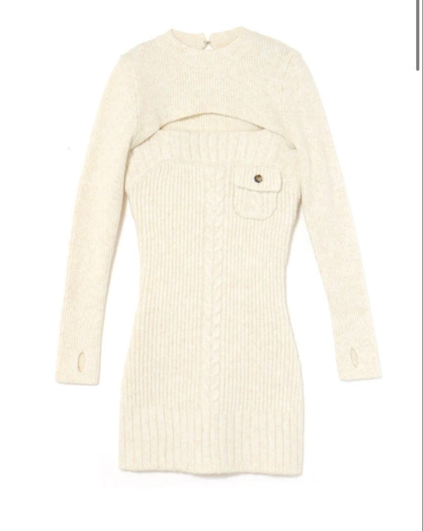 andmary Hug knit set dress white アンドマリー