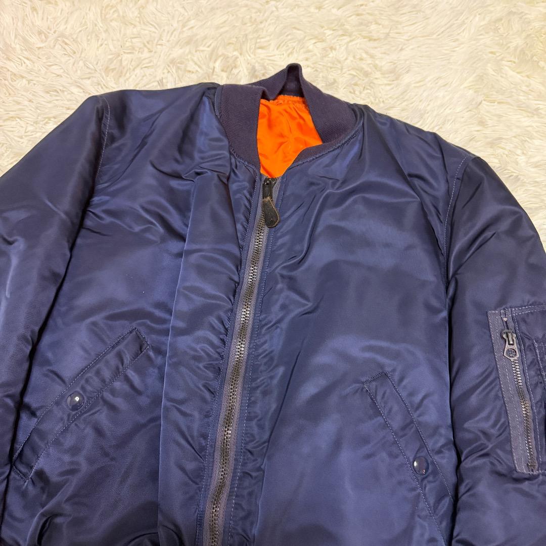 【美品】アルファ MA-1 68年復刻 フライトジャケット L ネイビー USA