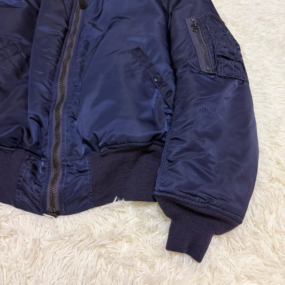 【美品】アルファ MA-1 68年復刻 フライトジャケット L ネイビー USA