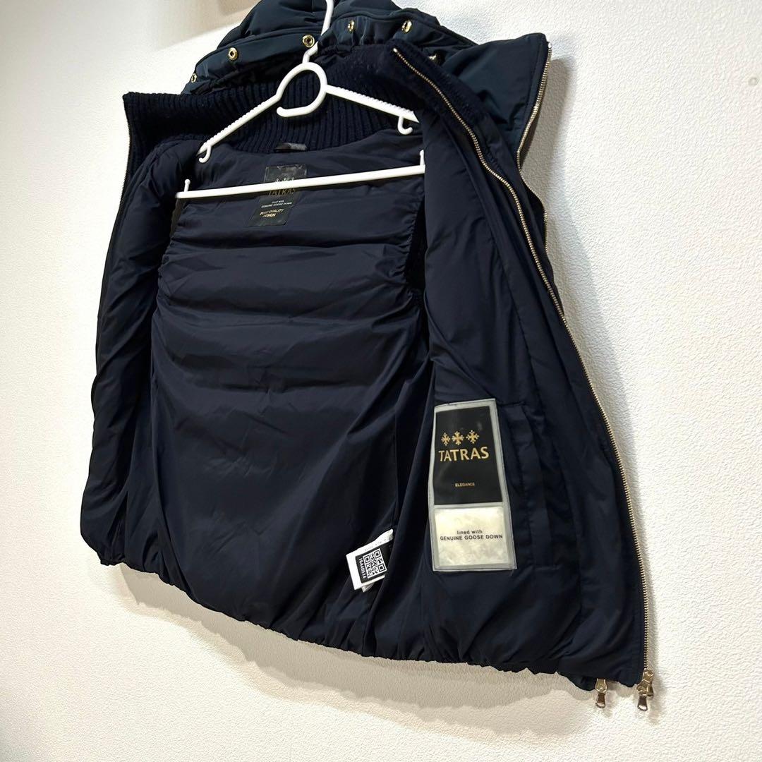 【極美品】タトラス　TATORAS ネイビー ダウンベスト フード付き 03