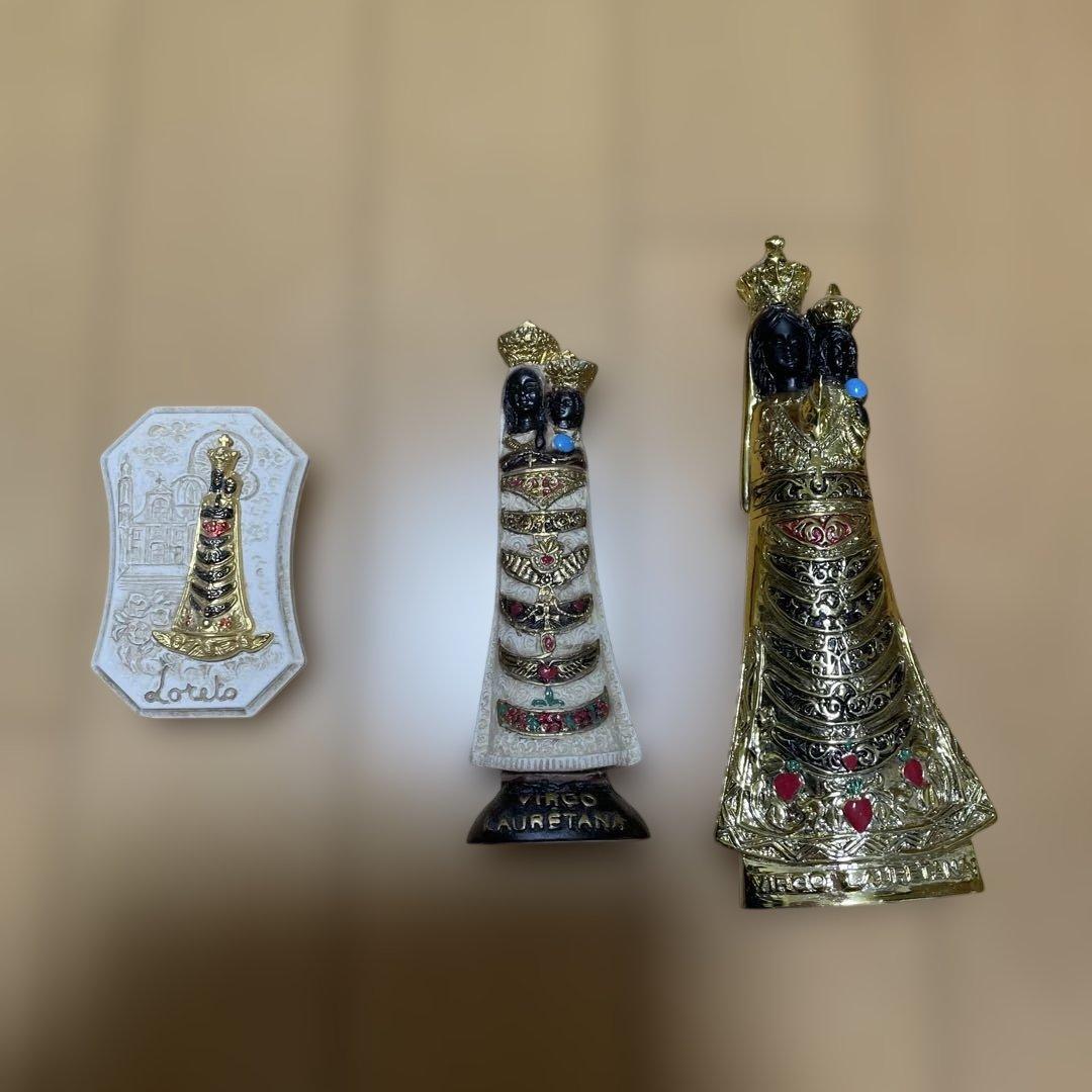 入手困難、巡礼の地　ロレートにて購入　像 金色 白色 陶器 装飾