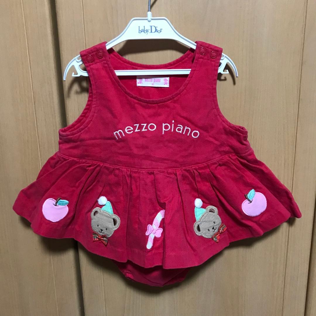 ト*ラ様 メゾピアノ♪くまさん可愛いレトロなロンパース付きワンピース mezzo