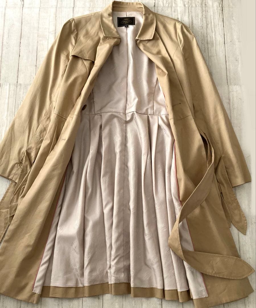 良品★ TOCCA トッカ トレンチコート ミディロング　リボンベルト　Aライン