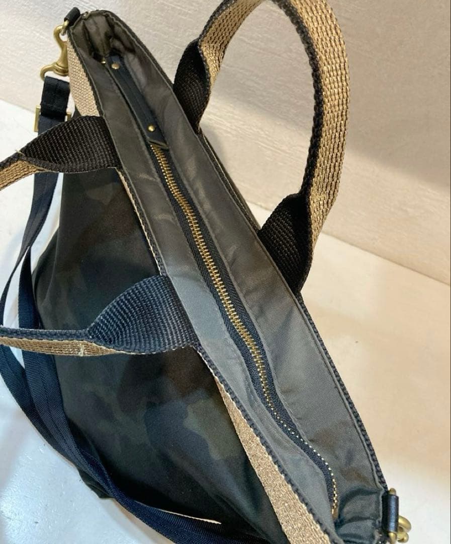 【美品】VIOLAd'ORO V-2037 2way ナイロントート　カモフラ