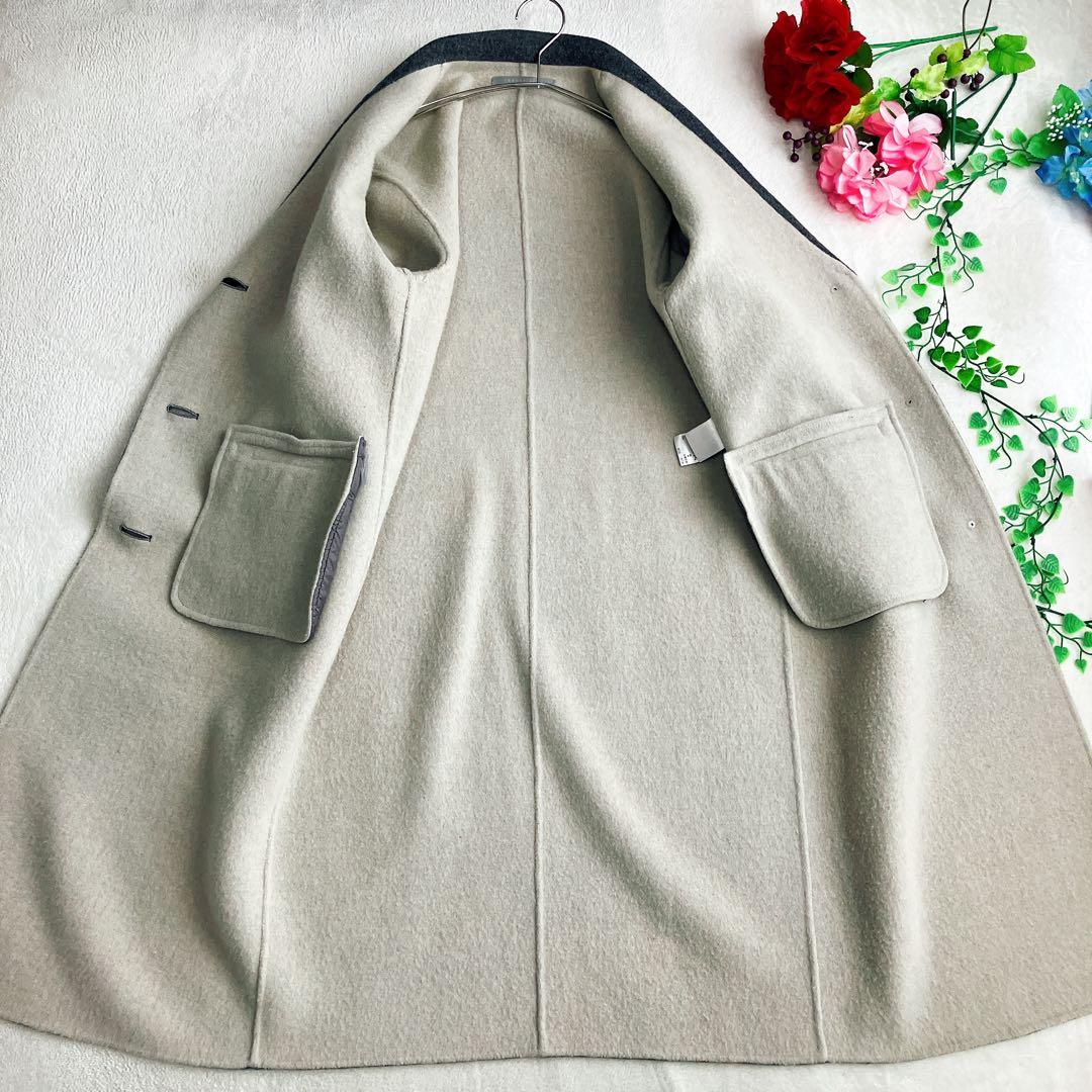 セオリーリュクス★ダブルフェイス チェスターコート AKIK ウール バイカラー