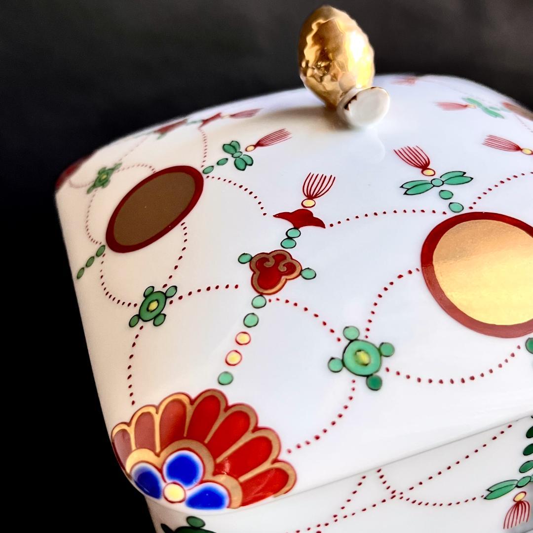 『期間限定値引き』★新品未使用　超美品★ 錦日輪赤玉瓔珞文【角二段重】　其泉窯