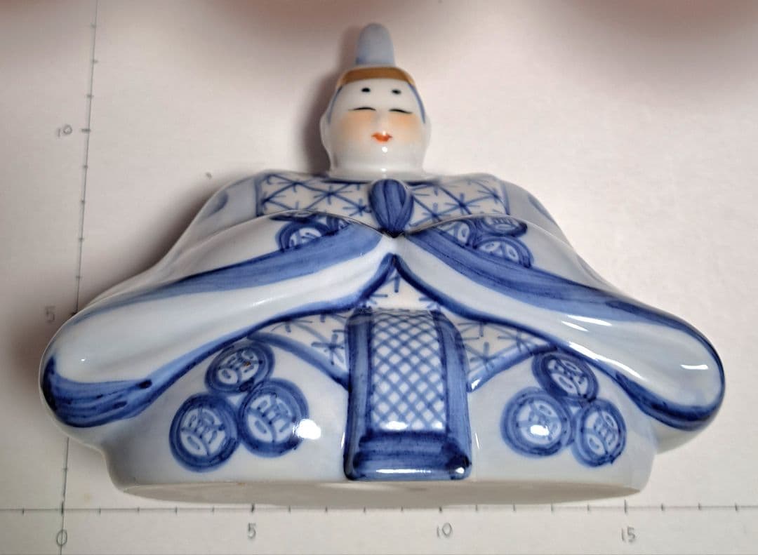 k-③ 九谷焼 ひな人形 5号 親王飾り 染付