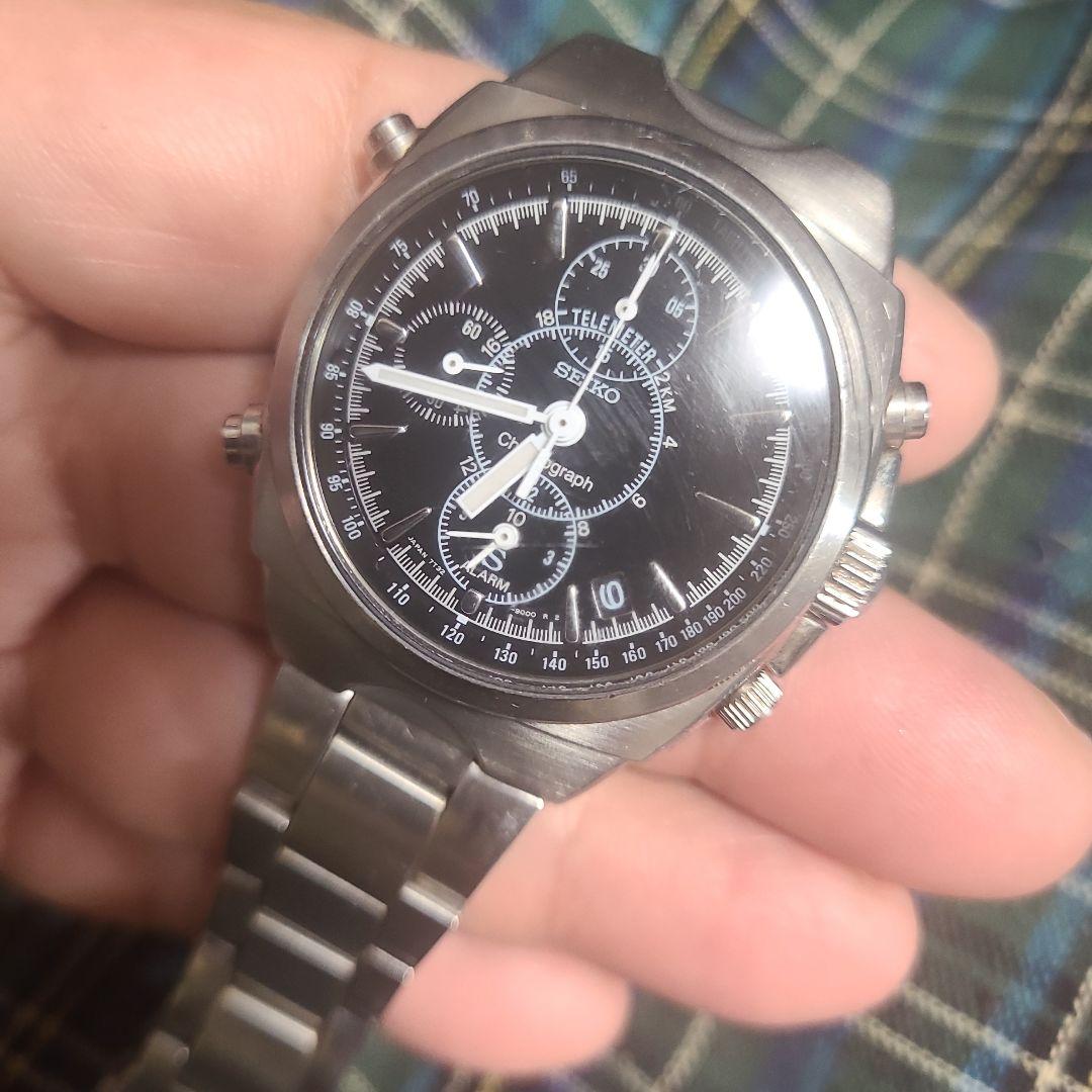 SEIKO SUS 7T32 稼動 クロノグラフ& アラーム