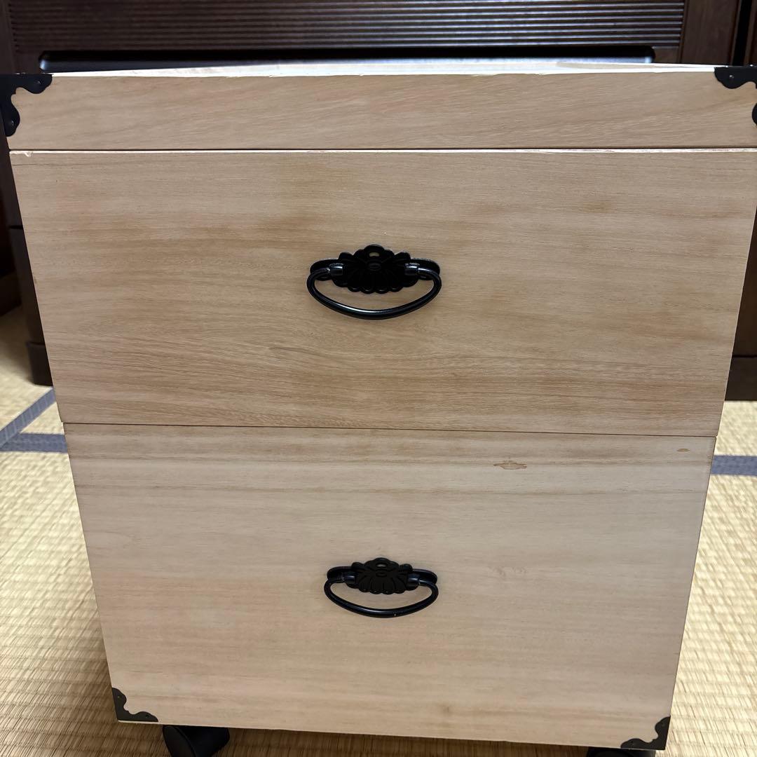 [ダッフィーちゃん]桐製　着物収納ケース　キャスター付き