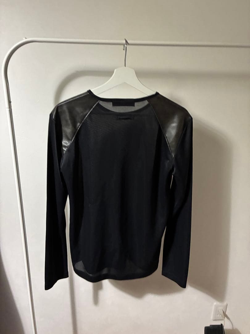 GAULTIER HOMME objet フェイクレザー切替 ポリエステルロンT