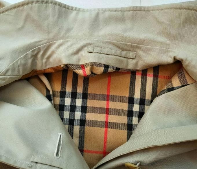 美品【バーバリー】Lサイズ　ステンカラーコート　ノバチェック　ベージュ