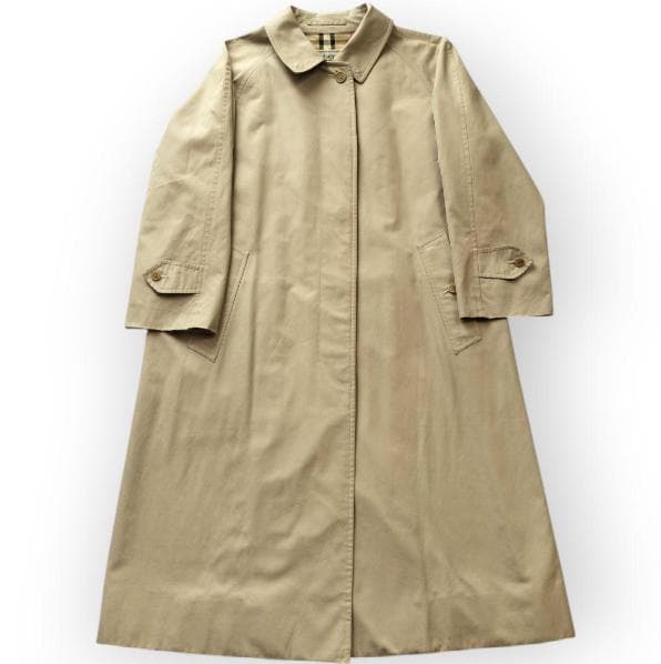 美品【バーバリー】Lサイズ　ステンカラーコート　ノバチェック　ベージュ