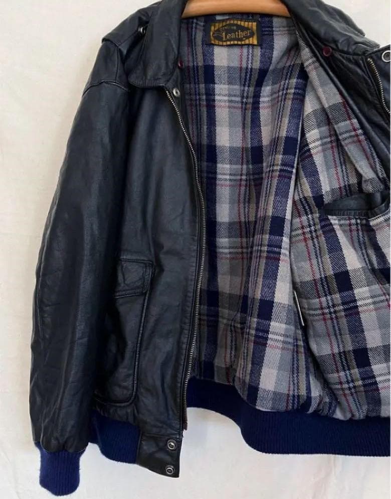 専用　80s A-2タイプ 牛本革レザーフライトジャケット　ビンテージ　レア