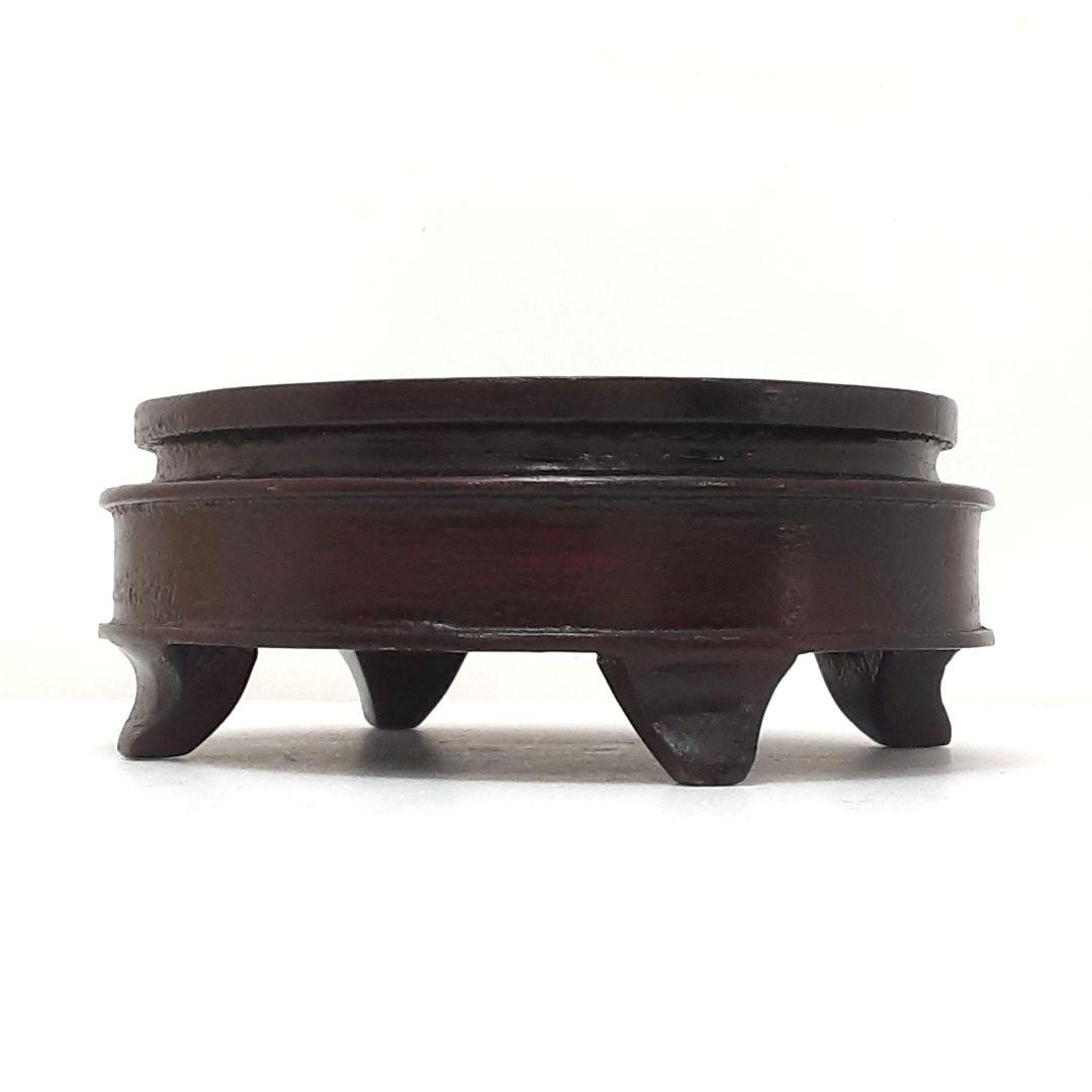 Y1701-5 細密彫刻 極上 布袋置物 唐木台付 総重量319.4g