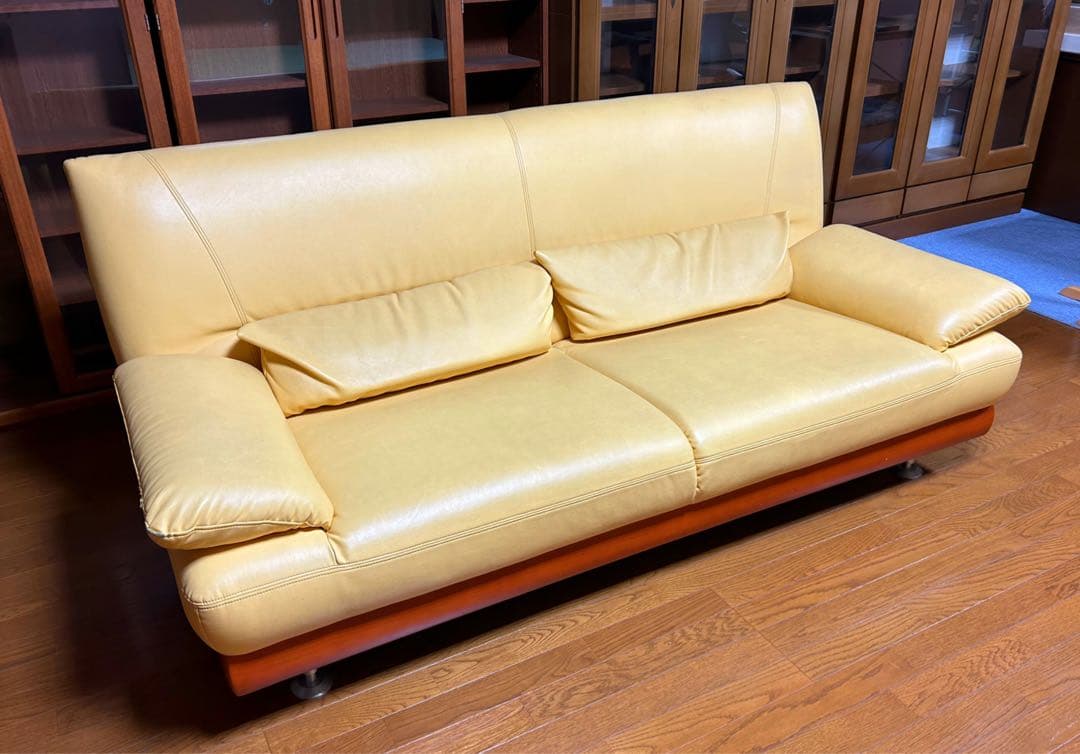 ソファ3人がけ 黄色