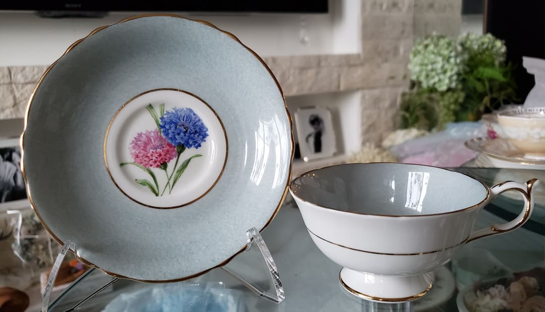 パラゴン ブルー 紫陽花 ピンク カップ アンティーク