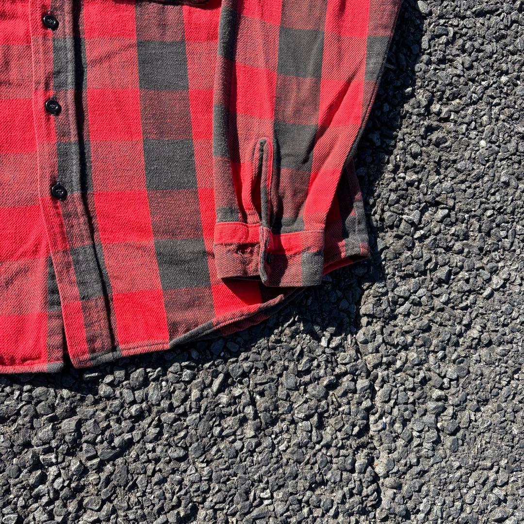 70s〜80s FIVE BROTHER ヘビネル 赤黒ブロックチェック 16