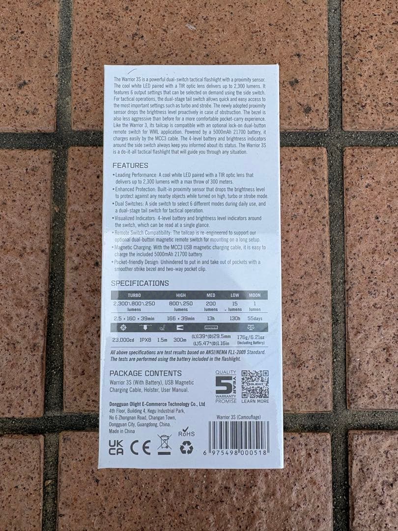 ブ*プ様 Olight WARRIOR 3S タクティカルライト アーミーグリー