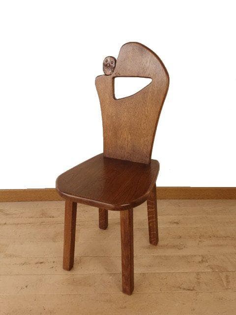 ふくろう　椅子　ダイニングチェアー　イスG　ナラ材　オーク色　勇峰工芸（新）
