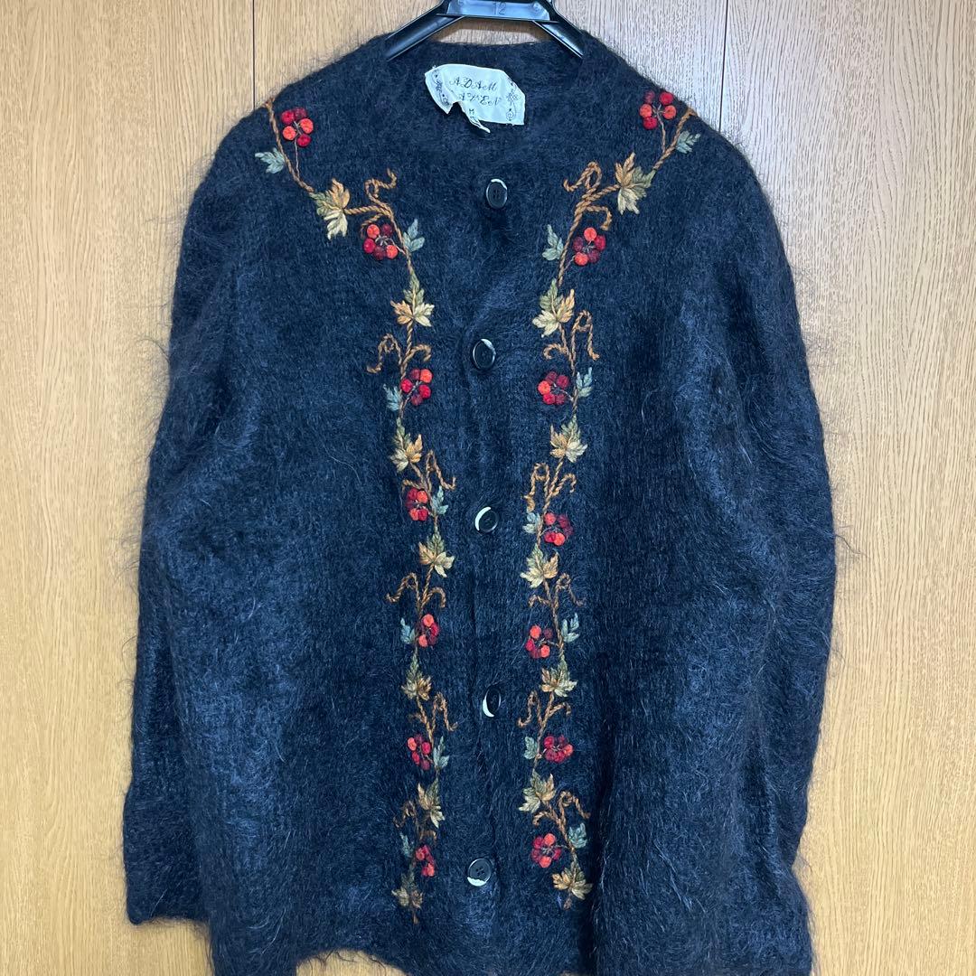 NOILL モヘア 刺繍カーディガン