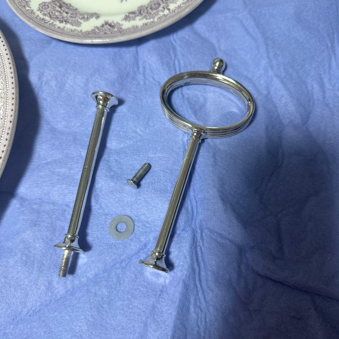 バーレイ 二段ケーキスタンド Asiatic Pheasants プラム