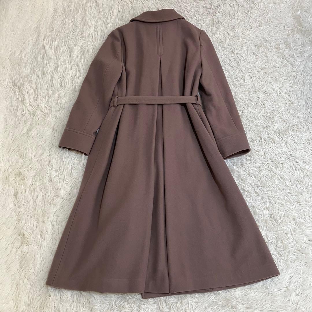 ジャスグリッティー ベルテッドロングコート ピンク アンゴラ ２