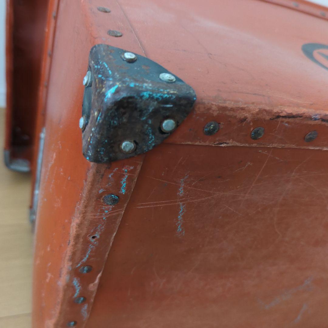 ボテ箱希少蓋付き朱ケース古道具 アンティーク レトロ 年代レア 古美術コンテナ