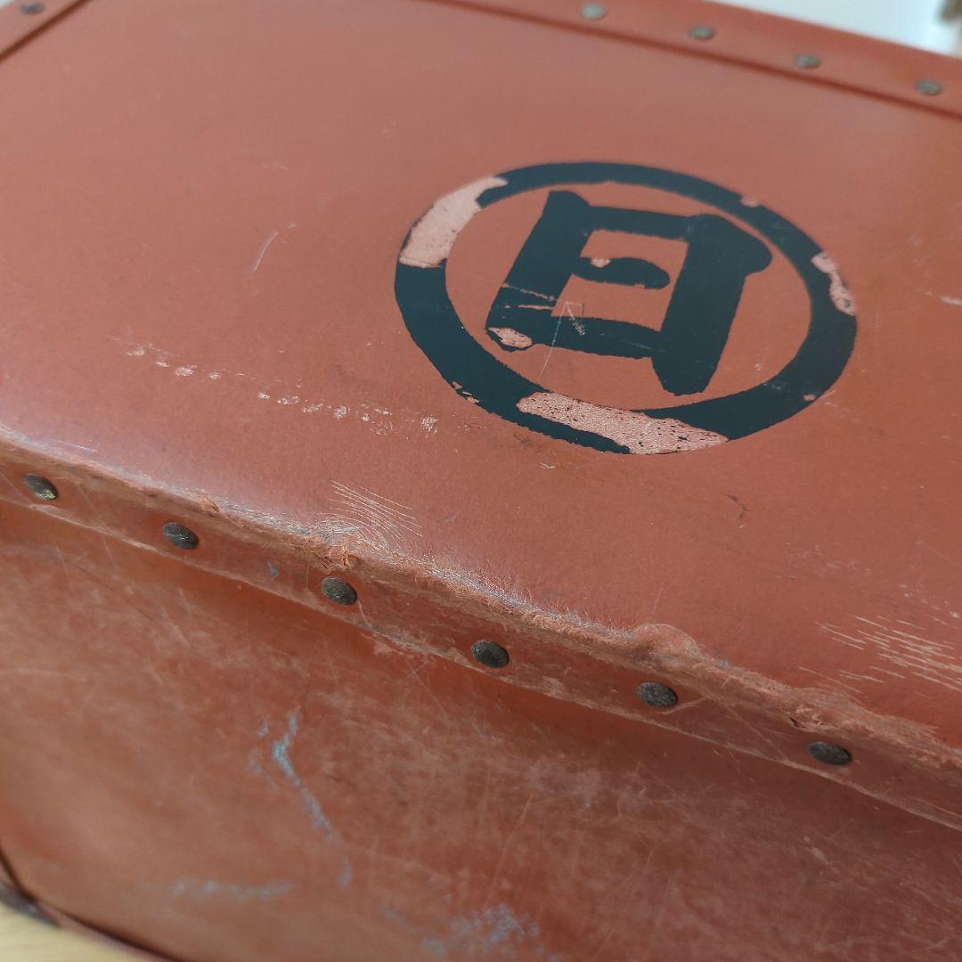 ボテ箱希少蓋付き朱ケース古道具 アンティーク レトロ 年代レア 古美術コンテナ