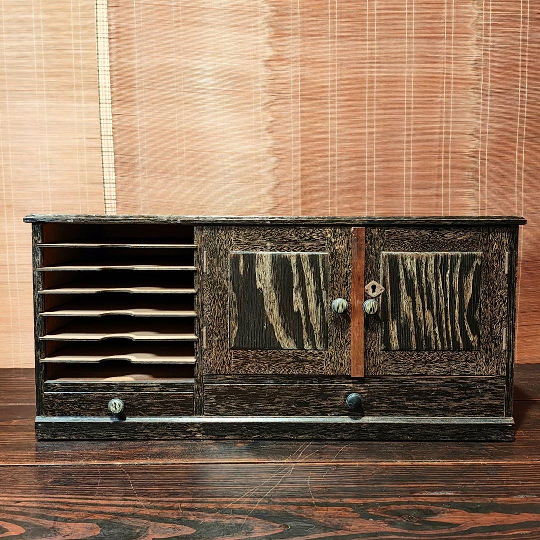 木製棚　書類棚　昭和レトロ　木箱　古家具