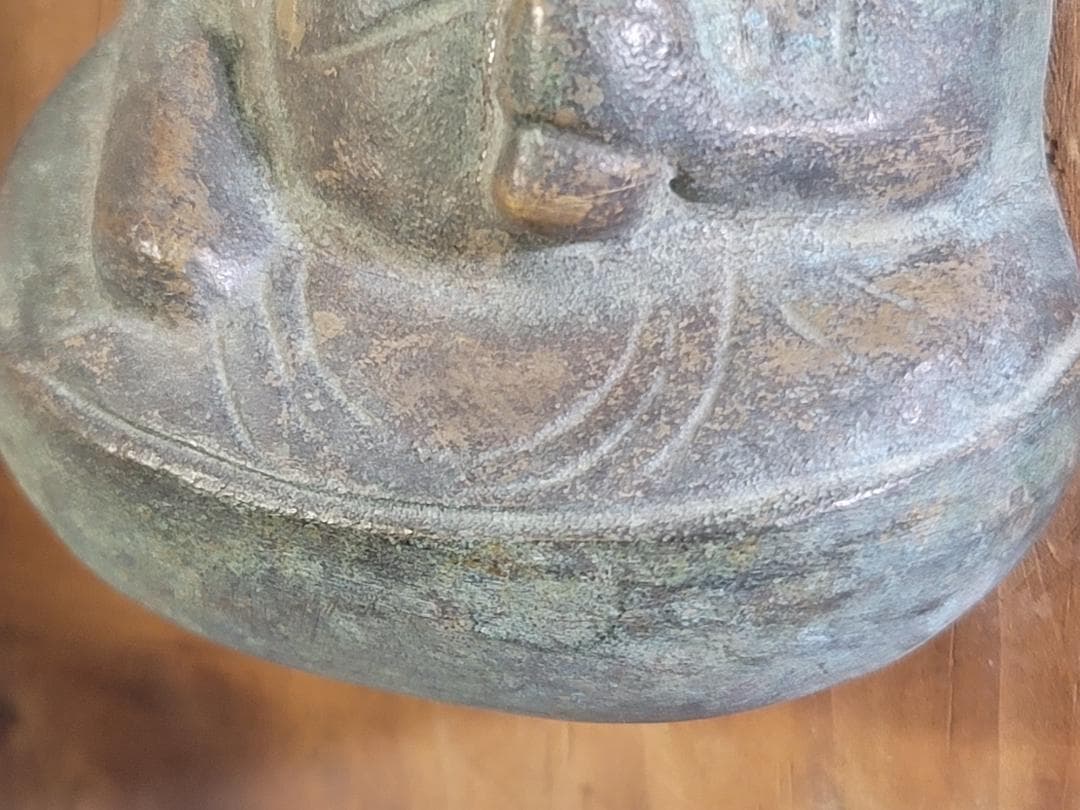 仏教美術 掛仏 銅製 木製台付 DT428