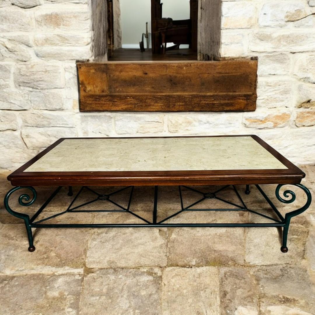 アンティーク マクタンストーン アイアン ローテーブル センターテーブル