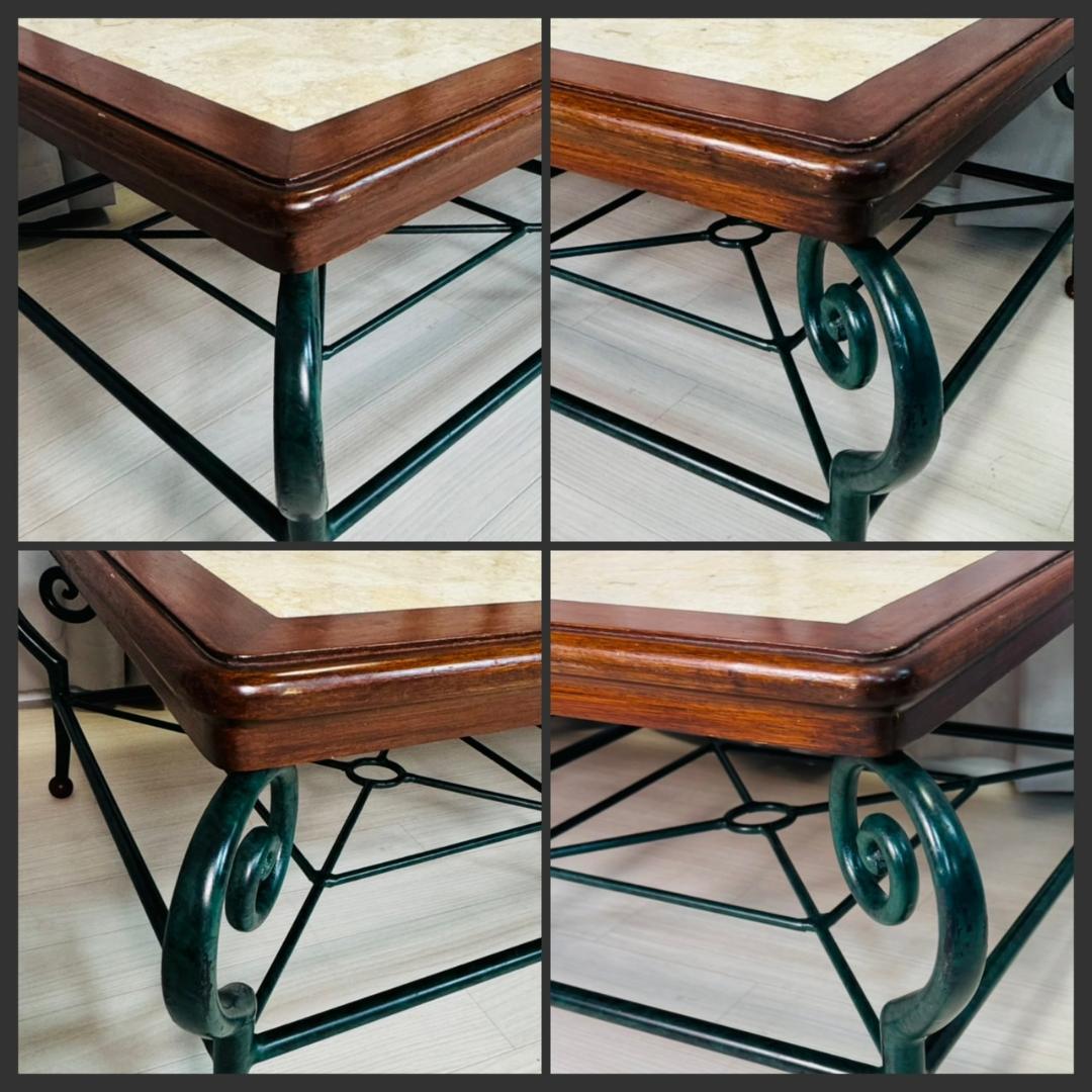 アンティーク マクタンストーン アイアン ローテーブル センターテーブル